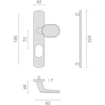 Ensemble sur plaque ELFE entraxe 195mm SGN2 chromé mat - HERACLES - B-ELFE-19