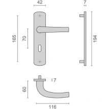 Ensemble sur plaques SALOME HOME entraxe 165mm clé L F9 inox - HERACLES - B-SALOME-36