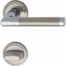Hoppe - Ensemble sur rosace Capri wc F49/F69 laiton chromé/inox mat - 2827132