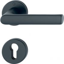 Ensemble sur rosaces Ligne Hambourg carré de 7 mm pour porte ep 35-45 mm finition noir mat clé i Hoppe