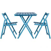 Italiadoc - Ensemble table 60 x 80 cm et 2 chaises pliantes en bois