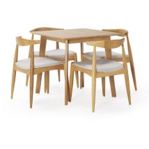 Ensemble table 80x80 cm et 4 chaises de salle à manger Corzo Chêne