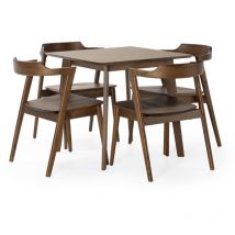Vs Venta-stock - Ensemble table 80x80 cm et 4 chaises de salle à manger Venus Noyer