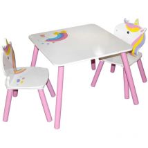 Urban Living - Ensemble table avec 2 chaises sweet licorne