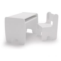 Ensemble table + chaise enfant - blanc