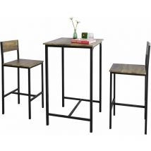 Ensemble Table de Bar + 2 Chaises de Bar Table Mange-Debout Table Haute Cuisine Set,SoBuy OGT27-N