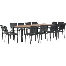 Oviala - Ensemble table de jardin en céramique effet bois et 12 chaises - Tivoli