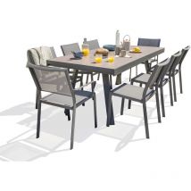 Stockholm - Ensemble repas de jardin 8 places en céramique sur verre Dcb Garden