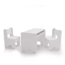 Ensemble table enfant et deux chaises enfant - blanc