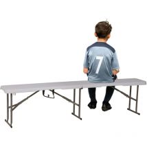 Maxxgarden - Banc Pliable - Banc de Bière - Banc de Fête - Banc de Camping - Banc de Jardin en Plastique - 183x28x43cm - Blanc