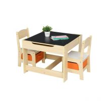Lunsy - Ensemble Table et 2 Chaises Enfants/Table d'activité 3 en 1 avec Chaise Fonction de Stockage-pour Enfants d'âge préscolaire