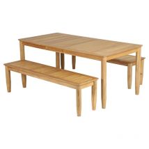 Ensemble table et bancs safari 6 places 180 cm en bois teck fsc