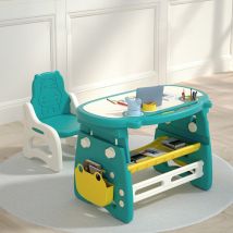 Sinbinta - Ensemble Table et chaises pour Tout-Petits, Table d'activité et d'étude multifonctionnelle en Plastique pour Enfants avec tabourets,