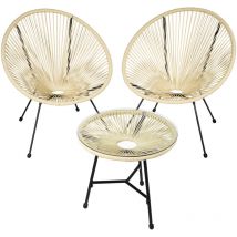 Tectake - Ensemble table et chaises de jardin Santana - beige