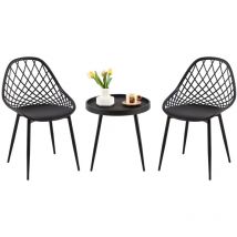 Ensemble table et chaises de salle à manger en métal - Noir