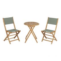Beau Rivage - Ensemble table et chaises safari 2 places en bois teck fsc