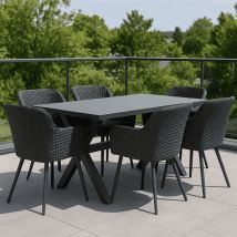 Ensemble table santa cruz + 4 fauteuils amadora Hartman