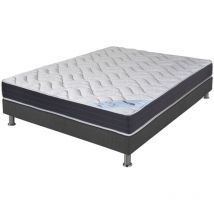 Matelas + sommier tapissier 120x190 Mousse - Melior - Soutien ferme - Gris