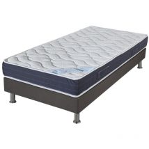 Ebac Literie - Matelas + sommier tapissier 80x200 Mousse - Melior - Soutien ferme - Gris