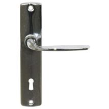 Ensemble TULIPE – Poignée de porte intérieure – Chromé miroir – Béquille, bouton et poignée de porte