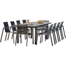 Dcb Garden - venise - Ensemble repas de jardin 10 places en aluminium gris anthracite