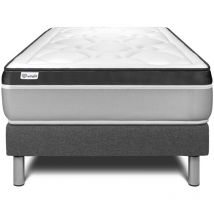 Vitalit - Somier gris + Colchón con espuma viscoelástica 90 x 190