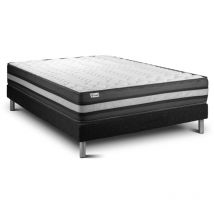 Vitalit - Somier negro + Colchón con espuma viscoelástica 200 x 200