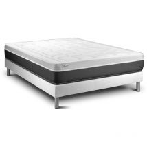 Vitalit - Somier blanco + Colchón con espuma viscoelástica 180 x 200