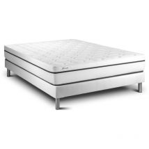 Vitalit - Somier blanco + Colchón con espuma viscoelástica 160 x 200