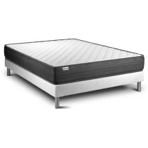 Vitalit - Somier blanco + Colchón con espuma viscoelástica 150 x 200