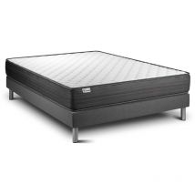 Vitalit - Somier gris + Colchón con espuma viscoelástica 160 x 220
