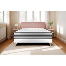 VITALIT Matratzen-Set 130 x 200 cm – Premium-Hybridmatratze mit Taschenfederkern und viskoelastischem Schaum – Feste Unterstützung – Weiß