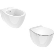 Ponsi - Ensemble wc et bidet suspendu 510x363 mm blanc brillant Kite KITKITE7BI