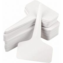 100 mini étiquettes en plastique pour plantes en forme de t, étiquettes pour plantes, 6 x 10 cm, pratique pour tous les jardiniers Blanc