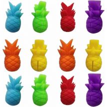 Ensoleille - 12 pièces marqueurs de verre de silicone marqueurs de verre charmes de verre de vin marqueurs de verre de vin d'ananas marqueur de verre