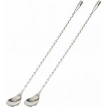 Ensoleille - 2 cuillères à mélanger, cuillères à mélanger en acier inoxydable, cuillères à cocktail, shakers en spirale - adaptées