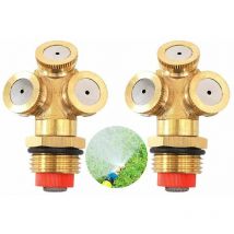 Ensoleille - 2 Pièces Buse umisation PulvéRisation En Laiton,Buse PulvéRisation umisation,3 Trous Buse PulvéRisateur,Buse PulvéRisateur Trous,Pour