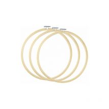 Ensoleille - 3 pièces 25 cm broderie cerceau en bois bambou point de croix cadre réglable broderie anneau cerceau rond bambou cercle ensemble