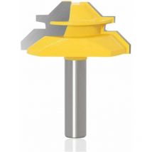 Ensoleille - 8mm 45 Degrés Verrouillage Lock Mitre Routeur Bit Fraise à Rainurer Pour Coupe-Bois 51mm Diamètre Coupe Jaune