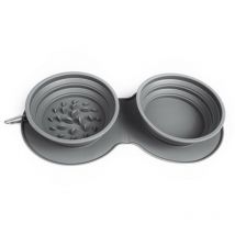 Bol pliable pour chien en silicone, bol d'eau de camping-Ensoleillé