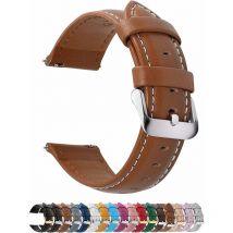 Ensoleille - Bracelet Cuir Montre Femme Homme Fixation Rapide, Axus Series Watch Bracelet de Remplacement Cuir de Veau véritable avec Fermoir en