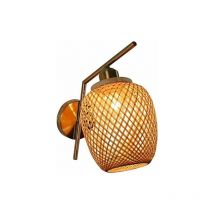 Icolage Antique Applique Murale En Osier Naturel ,Lanterne Rétro ,Applique Murale En Rotin,Lampe En Bambou E27