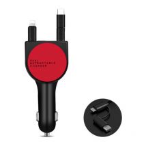Chargeur pour électroportatif Chargeur de voiture chargeur de voiture rétractable trois en un (chargeur de voiture de troisième génération rouge)