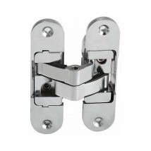 Ensoleille - Charnière invisible 3D. Inox satiné.2 pièces,30×110mm (gauche + droite)