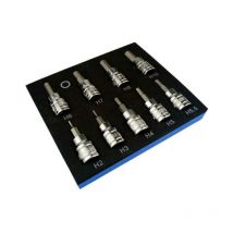 Coffret cliquet et douilles Jeu de 9 douilles hexagonales pour clé Allen métrique 3/8' Dr Drive 2-10mm