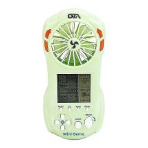 Ensoleille - Console de jeu Tetris portable Fan 2-en-1 Main Col suspendu Mini Ventilateur (vert)