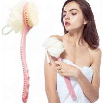 Dos brosse douche brosse crème aide éponge 2 en 1 (rose)