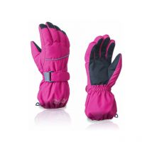 Gants d'hiver à doigts séparés pour enfants, couleur unie, coupe-vent, imperméables et résistants à l'usure Gants de ski extérieur à cinq doigts,