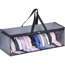 Grand chapeau organisateur porte-casquette de baseball sac de rangement robuste pour chapeau avec 2 poignées de transport Snapback gris