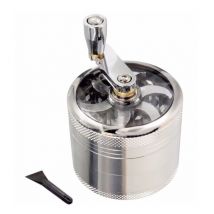 Ensoleille - Grinder Moulin à Herbes, Grinder en Zinc Moulin à épice 55mm Moulin en 4 Pièces Grinder avec Manivelle, Pollen Crusher, Moulin à épices